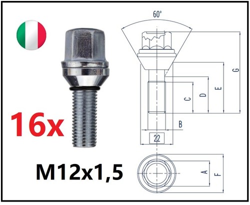 Kit bulloni flottanti fiat - kit, 16