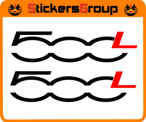 Adesivi coppia logo fiat 500l - logo,